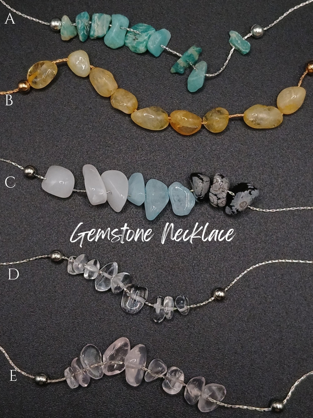 Handmade Natural Raw Gemstone Necklace 20" Crystal Choker